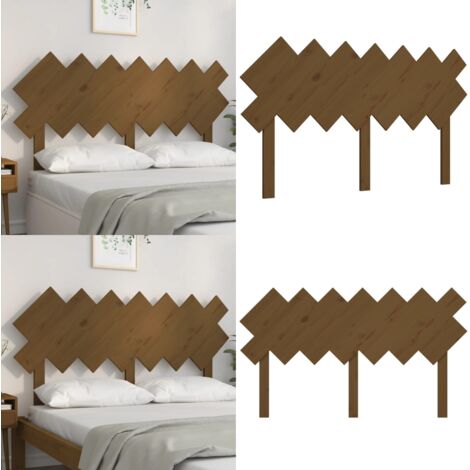 Cabecero de cama madera maciza pino marrón miel 151,5x3x81 cm - Madera maciza - Pino