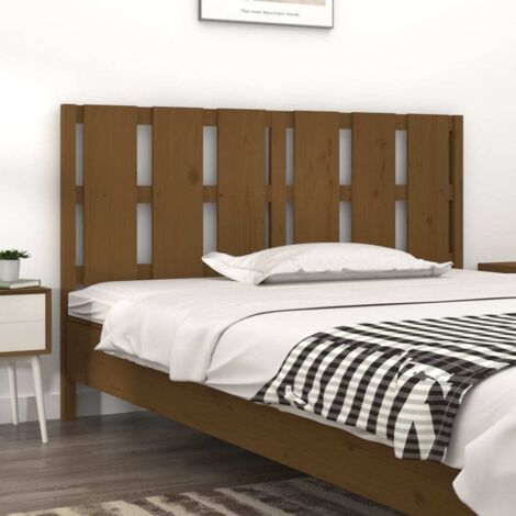 Cabecero de cama madera maciza pino marrón miel 155,5x4x100 cm vidaXL