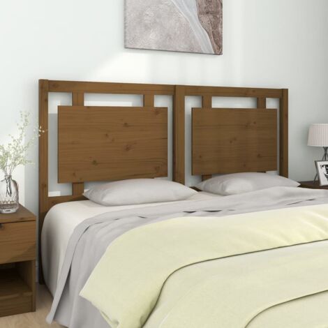 Cabecero de cama madera maciza pino marrón miel 155,5x4x100 cm vidaXL
