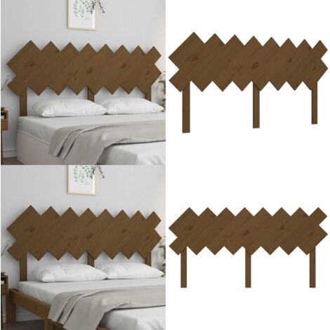Cabecero de cama madera maciza pino marrón miel 159,5x3x80,5 cm - Madera maciza - Pino