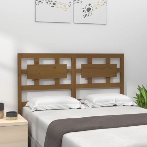 Cabecero de cama madera maciza pino marrón miel 165,5x4x100 cm vidaXL