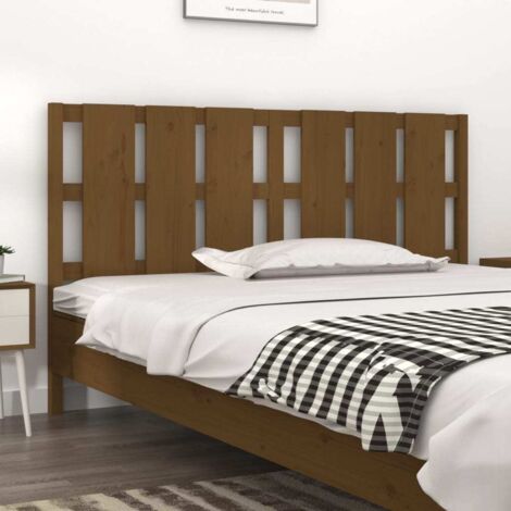 Cabecero de cama madera maciza pino marrón miel 165,5x4x100 cm vidaXL