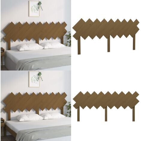 Cabecero de cama madera maciza pino marrón miel 178x3x80,5 cm - Madera maciza - Pino