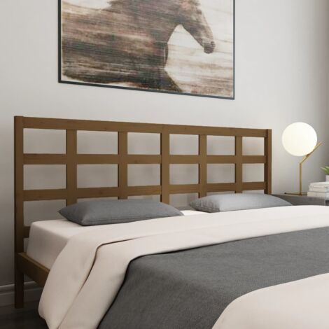 Cabecero de cama madera maciza pino marrón miel 185,5x4x100 cm vidaXL