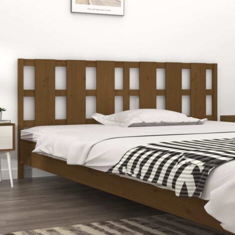 Cabecero de cama madera maciza pino marrón miel 205,5x4x100 cm vidaXL
