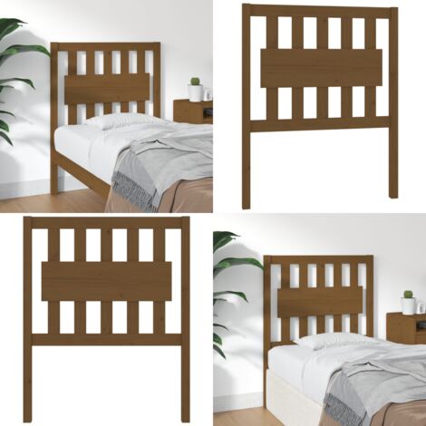 Cabecero de cama madera maciza pino marrón miel 80,5x4x100 cm - Madera maciza - Pino