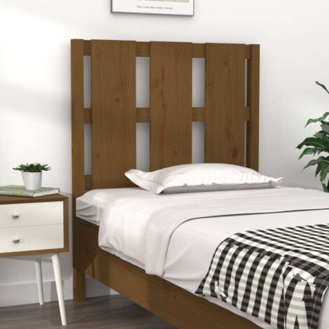 Cabecero de cama madera maciza pino marrón miel 80,5x4x100 cm vidaXL