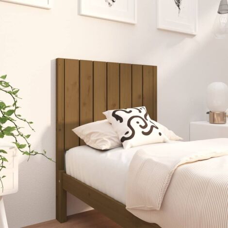 Cabecero de cama madera maciza pino marrón miel 80,5x4x100 cm vidaXL