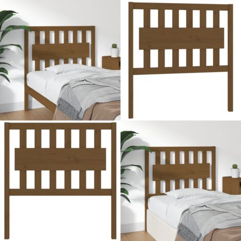 Cabecero de cama madera maciza pino marrón miel 95,5x4x100 cm - Madera maciza - Diseño rústico