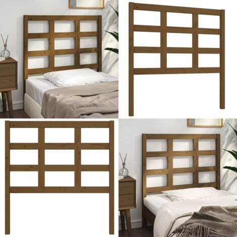Cabecero de cama madera maciza pino marrón miel 95,5x4x100 cm - Madera maciza - Pino