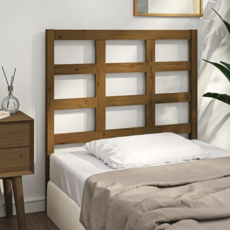 Cabecero de cama madera maciza pino marrón miel 95,5x4x100 cm vidaXL