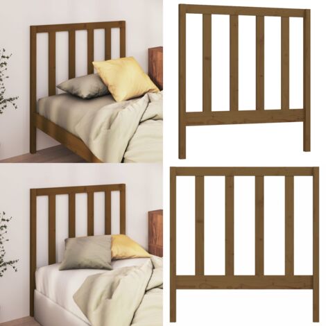 Cabecero de cama madera maciza pino marrón miel 95x4x100 cm - Madera maciza - Pino
