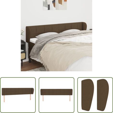 Cabecero de cama marrón -  Cabecero de tela marrón oscuro 183x23x78/88 cm