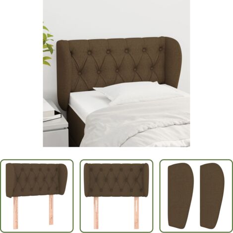 Cabecero de cama marrón -  Cabecero de tela marrón oscuro 83x23x78/88 cm