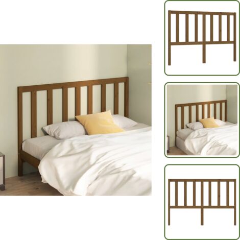 Cabecero de cama marrón miel - vidaXL Cabecero de cama madera maciza de pino marrón miel 126x4x100 cm -
