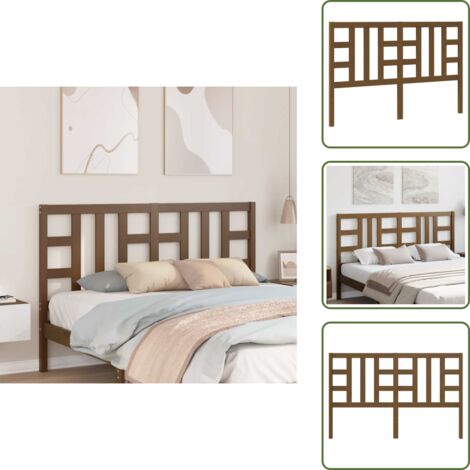 Cabecero de cama marrón miel - vidaXL Cabecero de cama madera maciza de pino marrón miel 146x4x100 cm -