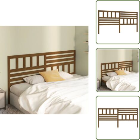 Cabecero de cama marrón miel - vidaXL Cabecero de cama madera maciza de pino marrón miel 206x4x100 cm -