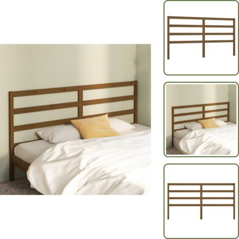 Cabecero de cama marrón miel - vidaXL Cabecero de cama madera maciza de pino marrón miel 206x4x100 cm -