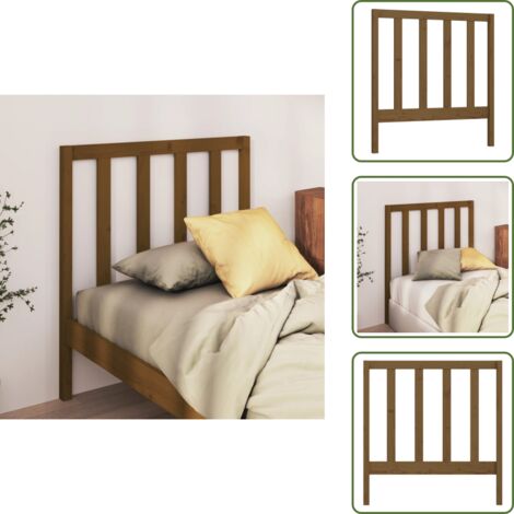 Cabecero de cama marrón miel - vidaXL Cabecero de cama madera maciza de pino marrón miel 96x4x100 cm -