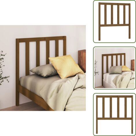 Cabecero de cama marrón miel - vidaXL Cabecero de cama madera maciza de pino marrón miel 96x4x100 cm - Diseño elegante