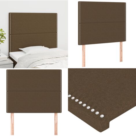 Cabecero de cama marrón oscuro 100x5x118/128 cm Tela - Cabecero marrón oscuro - Cabecero de cama con tela