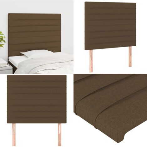 Cabecero de cama marrón oscuro 100x5x118/128 cm Tela - Cabecero marrón oscuro - Cabecero de cama madera