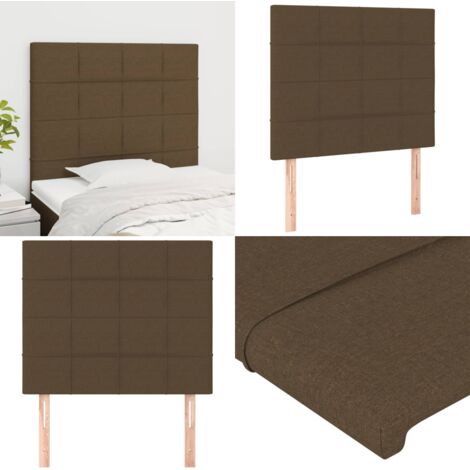 Cabecero de cama marrón oscuro 100x5x118/128 cm Tela - Cabecero marrón oscuro - Cabecero de cama madera