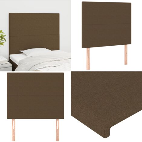 Cabecero de cama marrón oscuro 100x5x118/128 cm Tela - Cabecero marrón oscuro - Cabecero de cama marrón