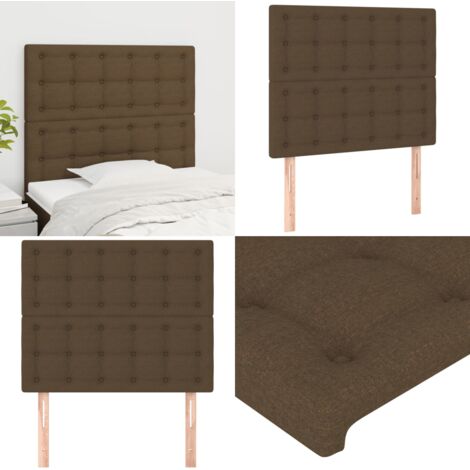 Cabecero de cama marrón oscuro 100x5x118/128 cm Tela - Cabecero marrón oscuro - Cabecero de cama marrón