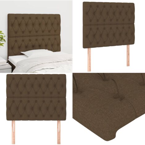 Cabecero de cama marrón oscuro 100x7x118/128 cm de tela - Cabecero marrón oscuro - Cabecero de cama marrón