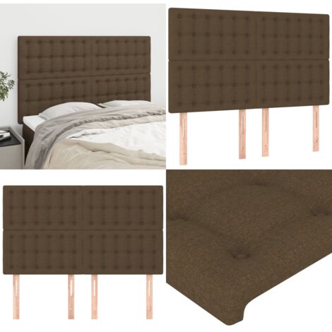 Cabecero de cama marrón oscuro 144x5x118/128 cm Tela - Cabecero marrón - Cabecero de cama marrón oscuro