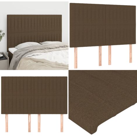 Cabecero de cama marrón oscuro 144x5x118/128 cm Tela - Cabecero marrón - Cabecero de cama marrón oscuro