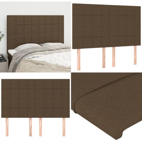 Cabecero de cama marrón oscuro 144x5x118/128 cm Tela - Cabecero marrón - Cabecero de cama marrón oscuro