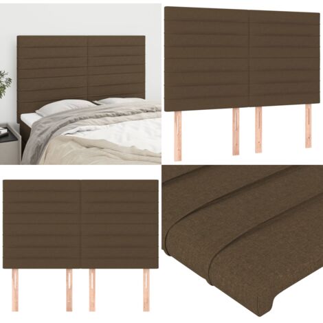 Cabecero de cama marrón oscuro 144x5x118/128 cm Tela - Cabecero marrón - Cabecero de cama marrón oscuro