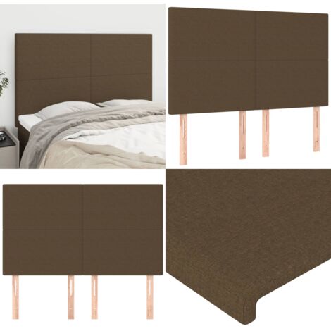 Cabecero de cama marrón oscuro 144x5x118/128 cm Tela - Cabecero marrón - Cabecero de cama marrón oscuro