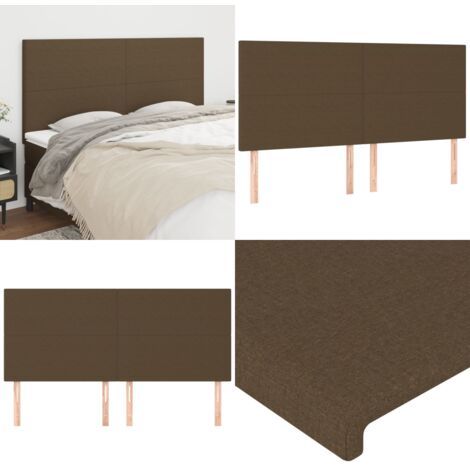 Cabecero de cama marrón oscuro 180x5x118/128 cm de tela - Cabecero marrón oscuro - Cabecero de cama marrón
