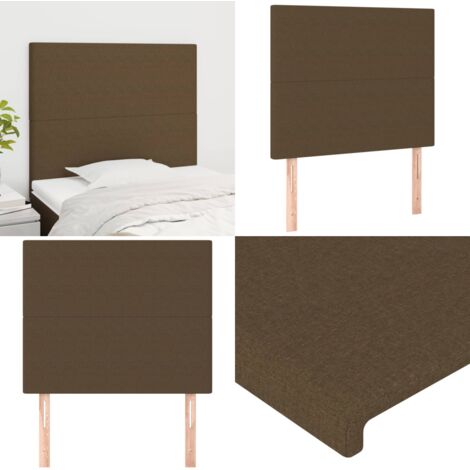 Cabecero de cama marrón oscuro 80x5x118/128 cm Tela - Cabecero marrón oscuro - Cabecero de cama marrón