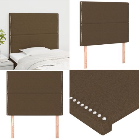 Cabecero de cama marrón oscuro 90x5x118/128 cm Tela - Cabecero marrón - Cabecero de cama marrón oscuro