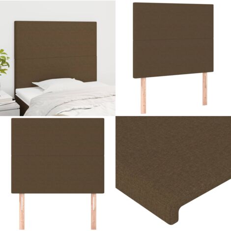 Cabecero de cama marrón oscuro 90x5x118/128 cm Tela - Cabecero marrón oscuro - Cabecero de cama madera
