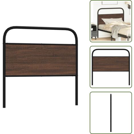 Cabecero de cama marrón roble - vidaXL Cabecero de repuesto de acero y madera de ingeniería marrón roble 100 cm - Cabecero de cama con metal