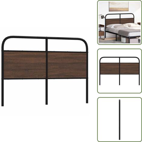 Cabecero de cama marrón roble - vidaXL Cabecero de repuesto de acero y madera de ingeniería marrón roble 135 cm - Cabecero de cama de acero
