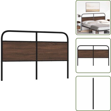 Cabecero de cama marrón roble - vidaXL Cabecero de repuesto de acero y madera de ingeniería marrón roble 150 cm - Cabecero de cama 150 cm