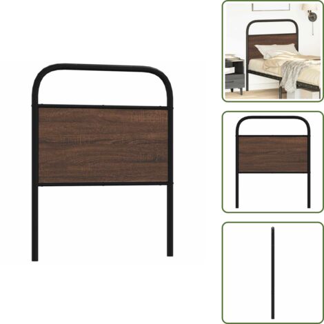 Cabecero de cama marrón roble - vidaXL Cabecero de repuesto de acero y madera de ingeniería marrón roble 75 cm - Cabecero de cama de acero y madera