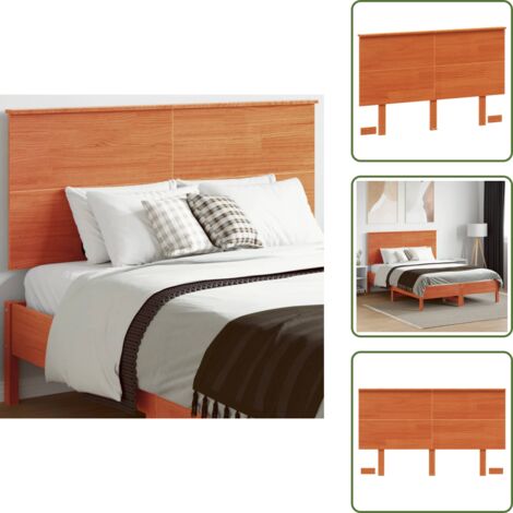 Cabecero de cama marrón - vidaXL Cabecero de cama madera maciza de pino marrón cera 120 cm - Cabecero de cama de pino