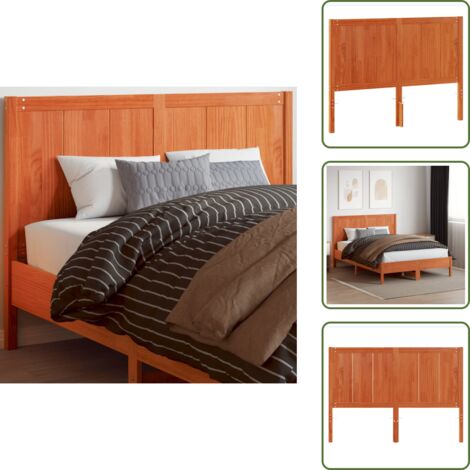 Cabecero de cama marrón - vidaXL Cabecero de cama madera maciza de pino marrón cera 135 cm - Cabecero de cama de pino