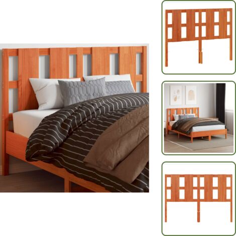 Cabecero de cama marrón - vidaXL Cabecero de cama madera maciza de pino marrón cera 135 cm - Cabecero de cama de pino