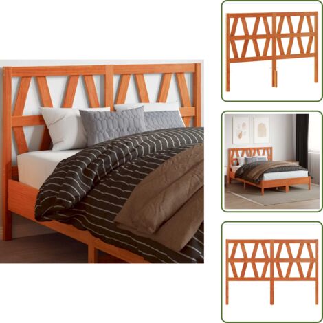 Cabecero de cama marrón - vidaXL Cabecero de cama madera maciza de pino marrón cera 135 cm - Cabecero de cama de pino