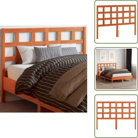 Cabecero de cama marrón - vidaXL Cabecero de cama madera maciza de pino marrón cera 135 cm - Cabecero de cama de pino