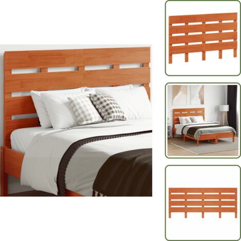 Cabecero de cama marrón - vidaXL Cabecero de cama madera maciza de pino marrón cera 135 cm - Cabecero de cama de pino
