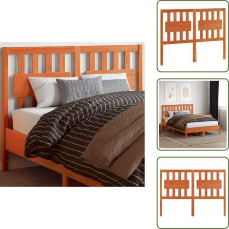 Cabecero de cama marrón - vidaXL Cabecero de cama madera maciza de pino marrón cera 135 cm - Cabecero de cama de pino